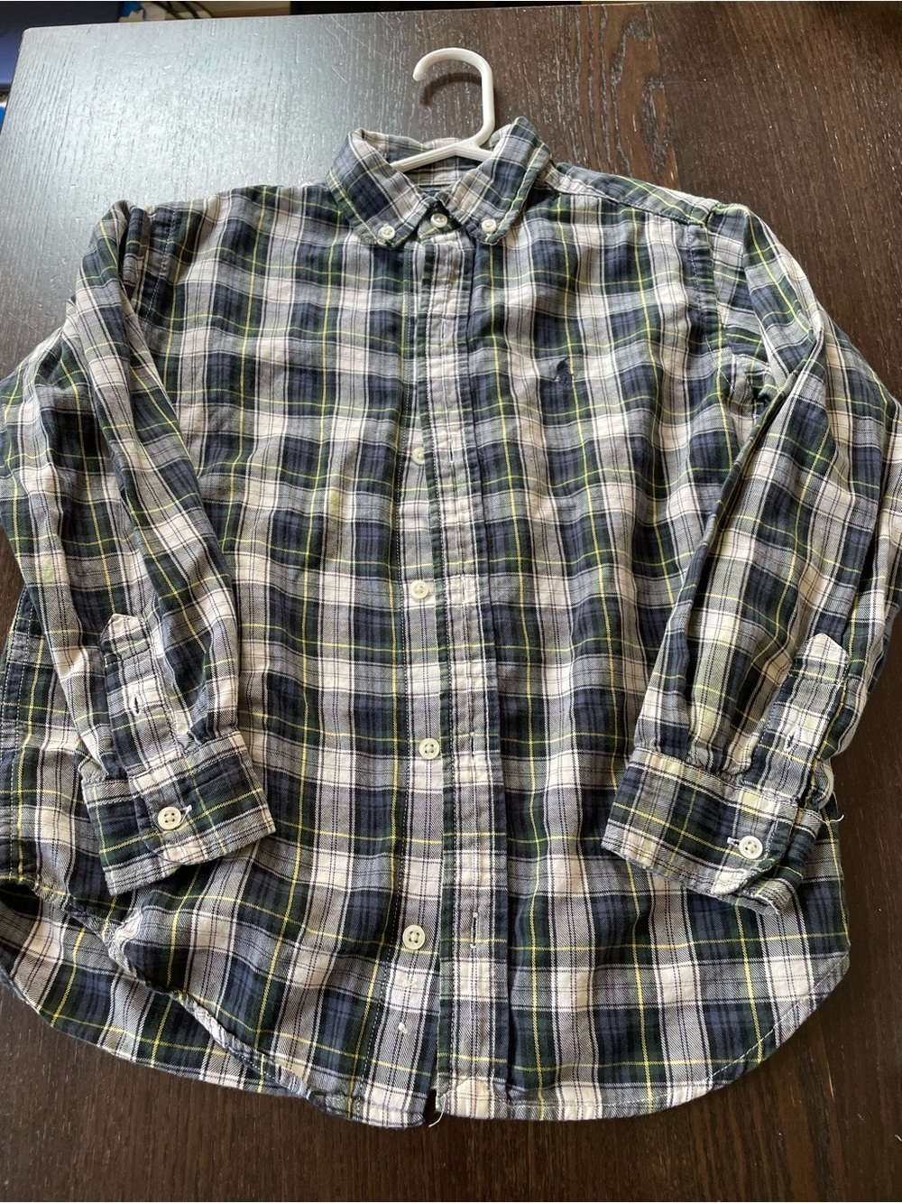 Ralph Lauren Navy and Green Plaid Button-Down Shirt